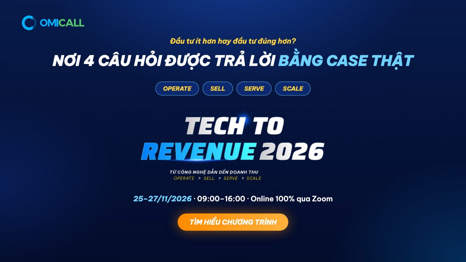 Tech to Revenue 2026 – Từ công nghệ dẫn đến doanh thu, 4 trụ cột Operate – Sell – Serve – Scale